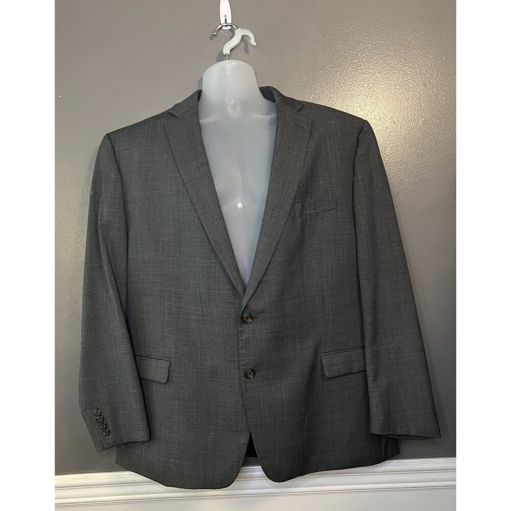 Lauren Ralph Lauren Blazer Mens 48R Gray Wool Two Button Suit Jacket Classic Fit